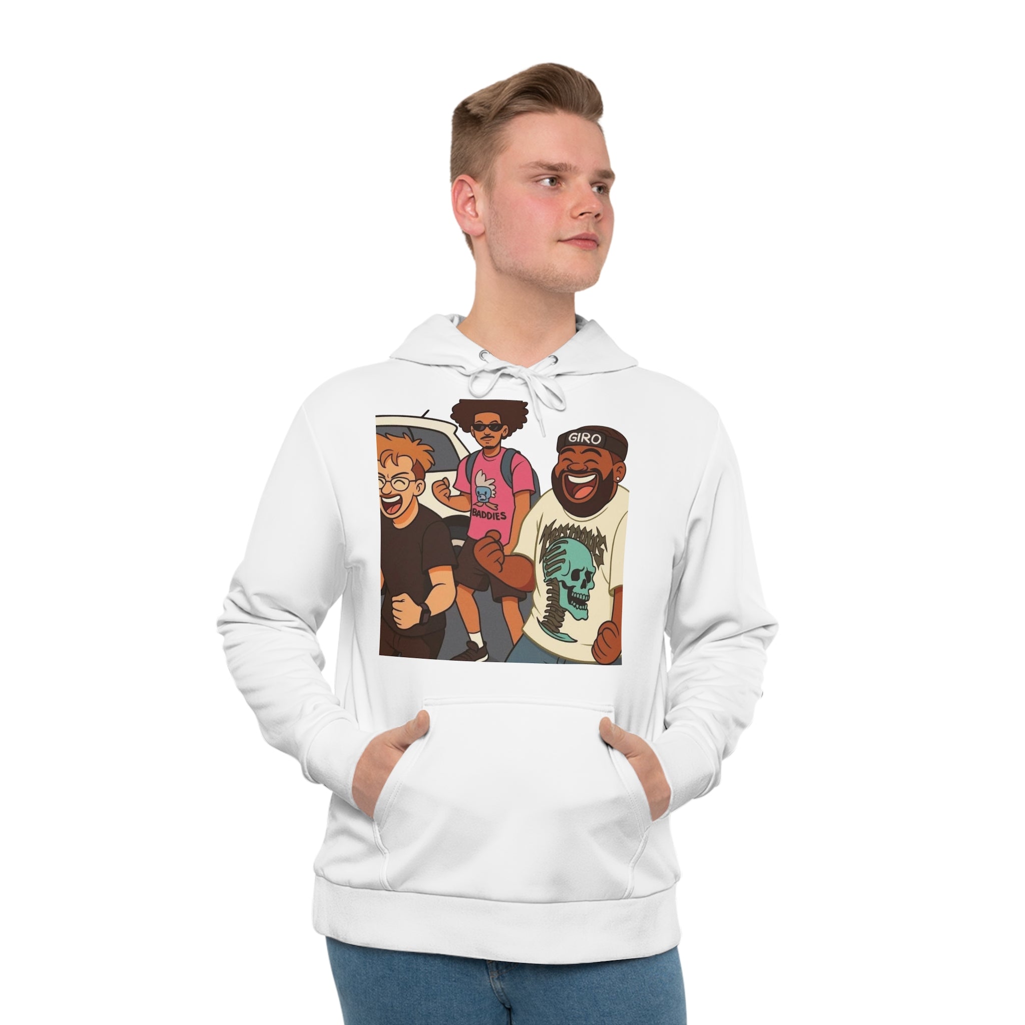 Men's Hoodie - Retro Cartoon Crew Graphic Pullover